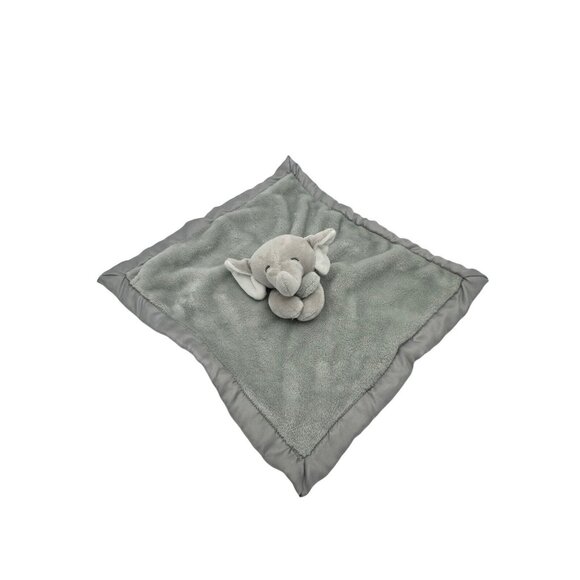 Carter's Gray Elephant Lovey Baby Security Blanket Plush Satin Edge 14"‎ x 14" - Picture 1 of 5
